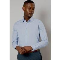 Mens Light Blue Premium Cotton Tailored Fit Long Sleeve Shirt - 14.5 In