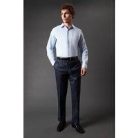 Mens Tonic Blue Stretch Tailored Fit Smart Trousers - 32S
