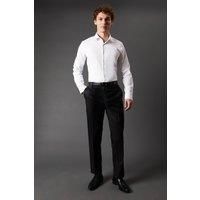 Mens Black Twill Stretch Slim Fit Smart Trousers - 36R