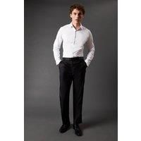 Mens Black Twill Stretch Tailored Fit Smart Trousers - 30S
