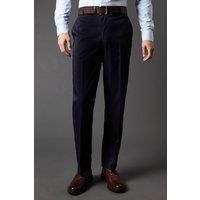 Mens Navy Twill Stretch Tailored Fit Smart Trousers - 32R