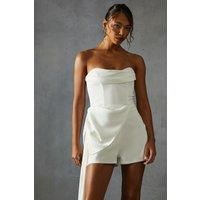 Misspap White Playsuit Womens Occasion Playsuits