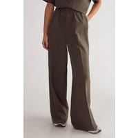Pinstripe Button Front Detail Tailored Trouser.