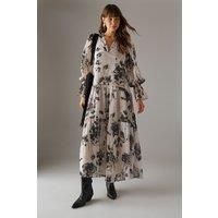 Warehouse Floral Midi Dress Womens Casual Dresses