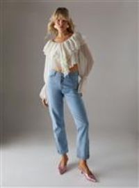 Warehouse Light Wash Cropped Jeans Womens Daywear Jeans