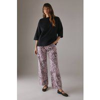 Warehouse Women's Printed Denim Low Rise Dad Jeans in Leopard | Size: 6