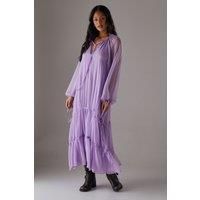 Chiffon Drawstring Detail Midaxi Smock Dress