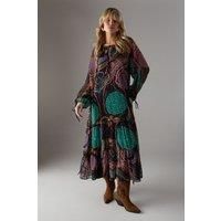 Chiffon Drawstring Detail Midaxi Smock Dress