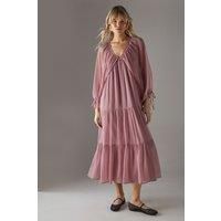 Chiffon Batwing Midi Dress
