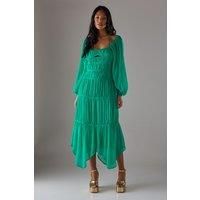 Warehouse Bright Green Midi Dress Womens Occasion Dresses