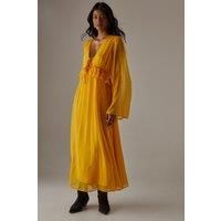 Warehouse Yellow Midi Dress Womens Daywear Dresses