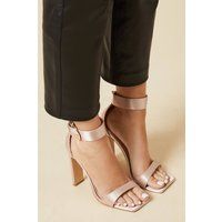 Faith: Mary Buckle Satin High Heeled Sandal