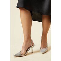 Dorothy Perkins Silver Court Shoes Womens Going Out Heels