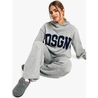 Petite DSGN Knitted Contrast Hoodie and Wide Leg Trouser Co Ord
