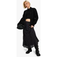 Womens ASYMMETRIC CHECK PRINT MIDAXI SKIRT