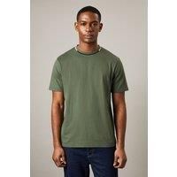 Mens Olive Double Tipped T-Shirt - S
