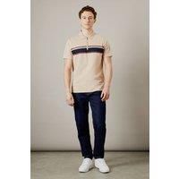 Mens Mushroom Chest Strip Zip Neck Polo Shirt - Xl