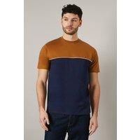 Debenhams Men's Navy Lewiston Colourblock T-shirt | Size: Small