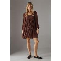 Hand Embellished Sequin Square Neck Mini Dress