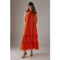 Warehouse Orange Dress Womens Occasion Dresses
