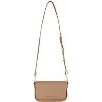 Miramar Flap Crossbody Logo Strap Bag Beige