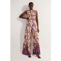 Premium Viscose Linen Paisley Border Print Woven Jumpsuit