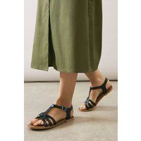 Womens Good For The Sole: Wide Fit Magali Leather Comfort Flat Sandals