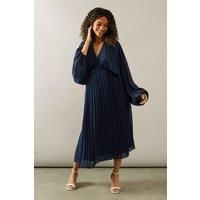 Wallis Navy Fit & Flare Dress Womens Daywear Dresses