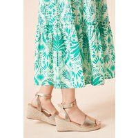 Womens Rebekah Peep Toe Espadrille Wedge Sandals