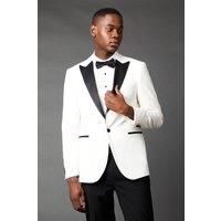 Burton Mens Blazer White Peak Collar Tuxedo Jacket Formal Business Wear