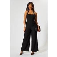 Misspap Black Straight Leg Jumpsuit Womens Casual Jumpsuits