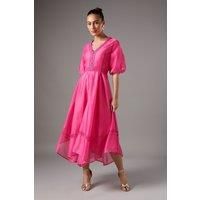 Button Front Hanky Hem Dress