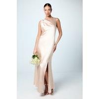 Sleeveless Tie Back Satin Bridesmaids Dress