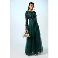 Petite Mixed Gem Tulle Skirt Bridesmaid Dress
