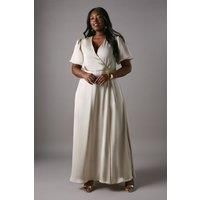 Plus Size Puff Sleeve A Line Skirt Bridesmaids Dress