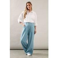 Wallis Duck Egg Blue Wide Leg Trousers Womens Daywear Trousers
