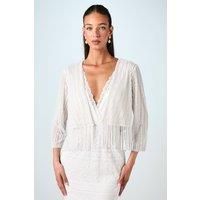 Coast Women's Premium Beaded Fringe Bridal Jacket in Ivory | Size: 10