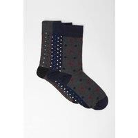Mens Spot 3 Pack Smart Sock Set - Multi - One Size