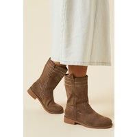 Dorothy Perkins Womens Ankle Boots Taupe Low Block Heel Standard Width