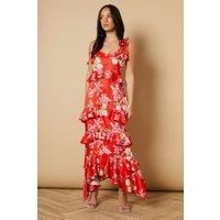 Oasis Red Midi Dress Womens Occasion Dresses