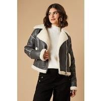 Oasis Womens Jacket Grey Casual Zip Mid Length Woven Spring Autumn Winter
