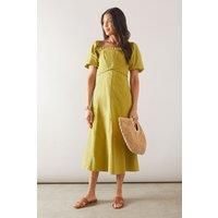 Wallis Olive Fit & Flare Dress Womens Daywear Dresses