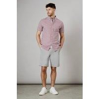 Debenhams Men's Red Casual Check Short Sleeve Shirt | Size: Small