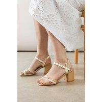 Womens Good For The Sole: Wide Fit Arya Comfort Mixed Material Heeled Sandals