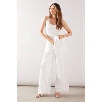 Wallis Ivory Wide Leg Trousers Womens Daywear Trousers