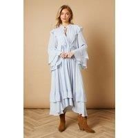 Plain Drawstring Waist Midi Dress