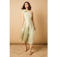 Bow Shoulder Detail Midi Dress