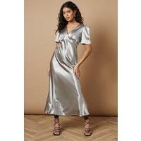 Oasis Silver Midi Dress Womens Occasion Dresses