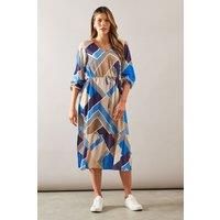 Wallis Blue Fit & Flare Dress Womens Daywear Dresses