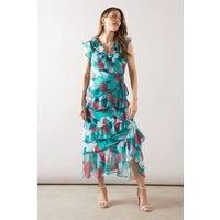 Floral Ruffle Tiered Midi Dress